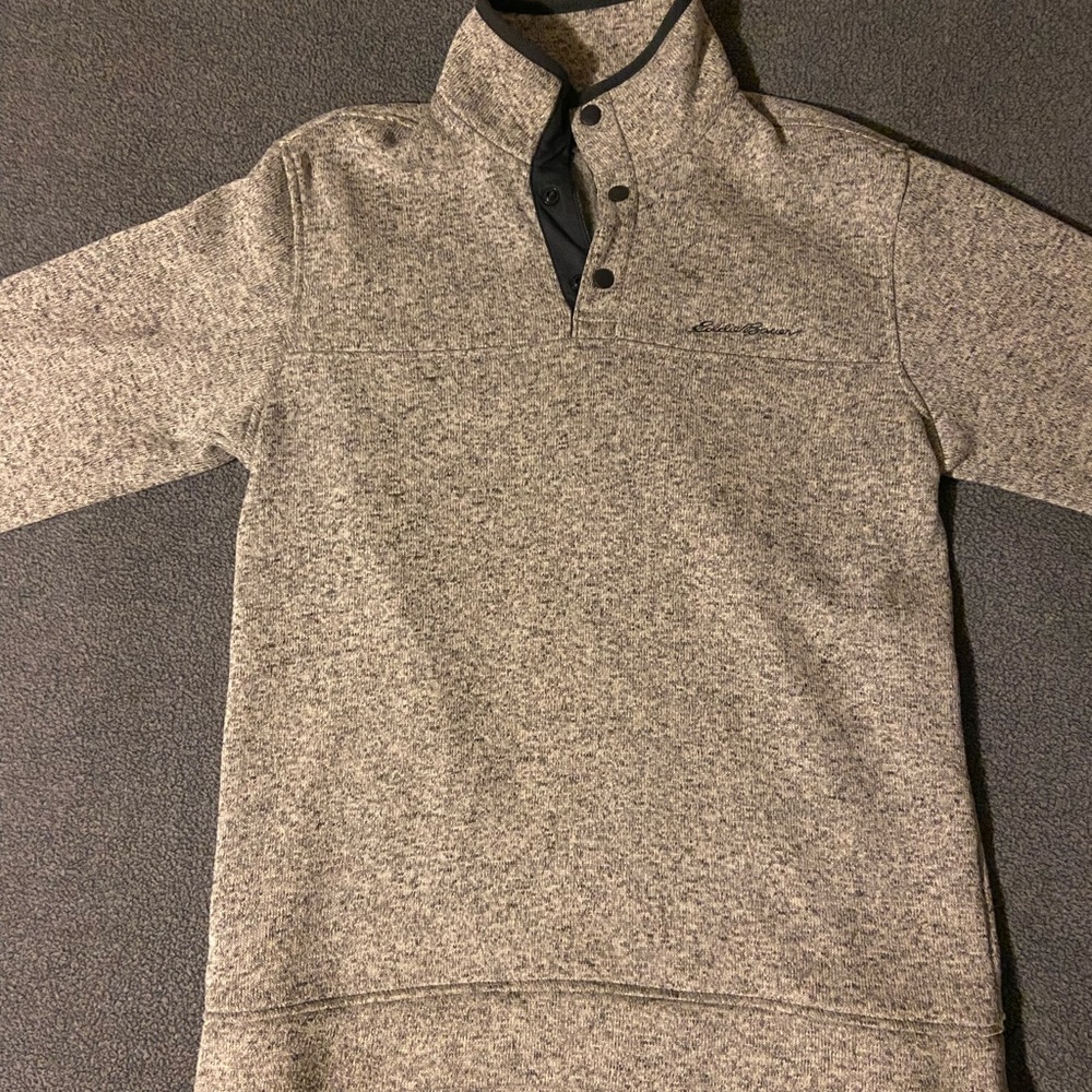 Eddie Bauer Fleece Mock Neck Button Up